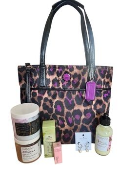 🐆 Coach Ocelot Leopard Print Tote 💜